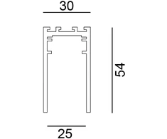 Paviršinis magnetinės sistemos IN_LINE bėgelis, 48V, juodas, 3m
