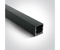 Paviršinis profilis, juodas, 2m, komplektuojamas su juodu difuzoriumi ir užbaigimais, 25mm LED juostai, 7912/B/B
