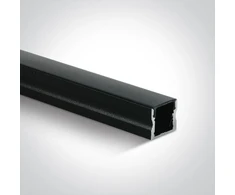 Paviršinis profilis, juodas, 2m, komplektuojamas su juodu difuzoriumi, laikikliais ir užbaigimais, 12mm LED juostai, 7904/B/B