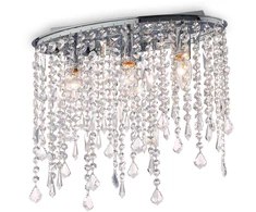 Lubinis šviestuvas Ideal Lux Ceiling lamp with 3 lights RAIN, E14, chrome