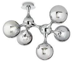 Lubinis šviestuvas Ideal Lux Ceiling lamp with 5 lights NODI, E14, juodas