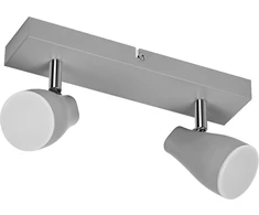 Lubinis šviestuvas Paviršinis šviestuvas SPOT, 2xGU10, pilkas, su 2x4,3W 2700K LED lemputėm