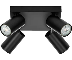 Lubinis šviestuvas Paviršinis šviestuvas SPOT, 4xGU10, juodas, su 4x3,4W 2700K dimeriuojamom LED lemputėmis