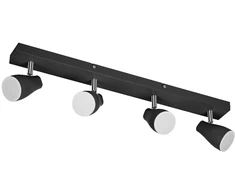 Lubinis šviestuvas Paviršinis šviestuvas SPOT, 4xGU10, juodas, su 4x4,3W 2700K LED lemputėm
