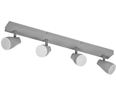 Lubinis šviestuvas Paviršinis šviestuvas SPOT, 4xGU10, pilkas, su 4x4,3W 2700K LED lemputėm