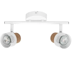 Lubinis šviestuvas Paviršinis šviestuvas SPOT CORK, 2xGU10, baltas, su 2x3,4W 2700K dimeriuojamom LED lemputėmis
