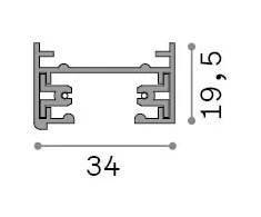 Paviršinis vienfazis bėgelis LINK MONO, juodas, 3m, 344973