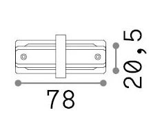 Paviršinių vienfazių bėgelių tiesus sujungimas LINK MONO, juodas, 337418