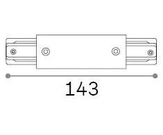 Paviršinių vienfazių bėgelių tiesus sujungimas LINK MONO, juodas, 337425