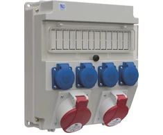 PawBol B.18.320-3-S plastikinė plokštė 13 mod +kištukiniai lizdai (4x16A/250V 1x32A/5P 1x16A/5P)