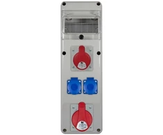 PawBol B.SLIM-6S-14-S plastikinis skydelis 6 mod (2x16A/250V 1x32A/5P 1x16A/5P)