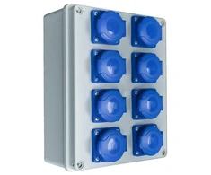 PawBol R-BOX B.1605-S plastikinis skydelis su kištukiniais lizdais (8x16A/250V)