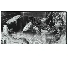 Pelės kilimėlis "LIT Pelės kilimėlis" Carp with Wisteria, by Yoshitoshi (Tamsus)