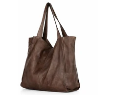 PELLE LAVATA Damska Skórzana Torebka ShopperBag A4 Old Look Minimalistyczna