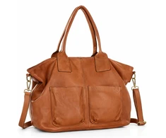 PELLE LAVATA Skórzana Torebka Shopper Bag A4 Skórzana Vintage 4 Kieszenie