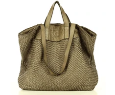 PELLE LAVATA Skórzana Torebka ShopperBag Na Ramię A4 Pleciona Vintage Duża