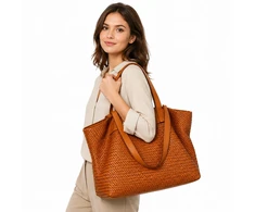 PELLE LAVATA Odinė ShopperBag Rankinė A4 Pinti Vintage Didelė