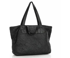 PELLE LAVATA Skórzana Torebka ShopperBag Na Ramię A4 Pleciona Vintage Duża