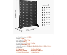 VEVOR stovo pegboard ekranas, juodas (4 vnt.)