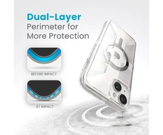 Speck Gemshell Grip + MagSafe - dėklas skirtas Apple iPhone 15 Plus / Apple iPhone 14 Plus Clear / Chrome Finish