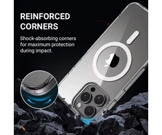 Dėklas Crong Clear MAG Cover su iPhone 16 Plus permatomomis