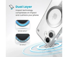 Dėklas Speck Presidio Perfect-Clear ClickLock &amp; MagSafe do iPhone 16 permatomas