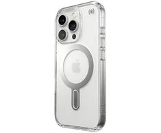 Speck Presidio Perfect-Clear ClickLock &amp; MagSafe - dėklas skirtas Apple iPhone 16 Pro Clear / Chrome Finish / Serene Sidabrinis
