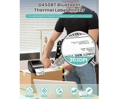 Phomemo etikečių spausdintuvas terminis 4x6 colių Bluetooth, USB, 203 dpi, D450BT
