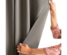 Pilka aksominė užuolaida su kilpomis AmeliaHome 140 × 280 cm