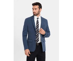 Pilkas elegantiškas vyriškas languotas švarkas su vilna