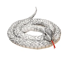 Maskotka Pliušinis pilkas gyvatės žaislas, 110 cm