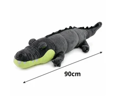 Lean Toys Pliušinis krokodilas, pilkas, 90 x 30 x 25 cm