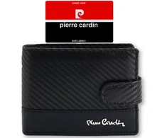 Piniginė juoda odinė su spauduku kasdienai Pierre Cardin