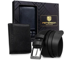 Piniginės ir diržo rinkinys vyrams Peterson PTN SET N4-DOT