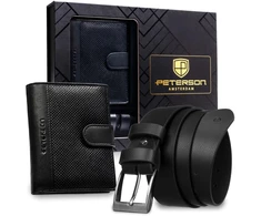 Piniginės ir diržo rinkinys vyrams Peterson PTN SET N4L-DOT