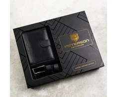 Piniginės ir diržo rinkinys vyrams Peterson PTN SET N4L-DOT