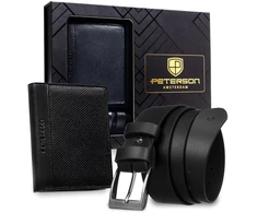 Piniginės ir diržo rinkinys vyrams Peterson PTN SET N4-DOT