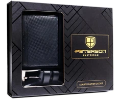 Piniginės ir diržo rinkinys vyrams Peterson PTN SET N4-DOT