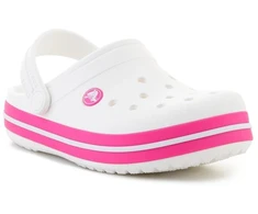 Pink CROCS CROCBAND vaikiškos klumpės, baltos/rožinės (Rožinis CRUSH), 207006-6WU