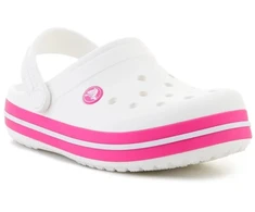 Pink CROCS CROCBAND vaikiškos klumpės, baltos/rožinės (Rožinis CRUSH), 207006-6WU