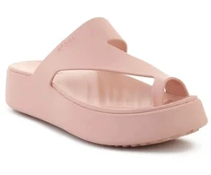 Pink CROCS GETAWAY PLATFORM TOE LOOP sandalės, spalva: Rožinė Caramel, 210834-7AF