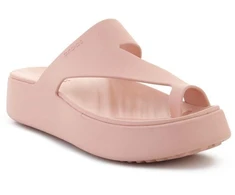 Pink CROCS GETAWAY PLATFORM TOE LOOP sandalės, spalva: Rožinė Caramel, 210834-7AF