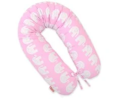 Pink Rožinė Ilgo nėščiosios pagalvės užvalkalas iš medvilnės Rožinė elephants