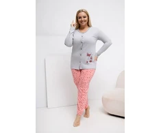 Pink Moteriška pižama ilgomis rankovėmis Plus Size Forever Rožinė