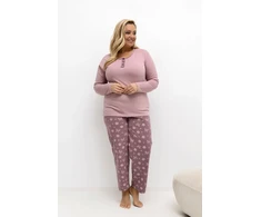 Pink Moteriška pižama ilgomis rankovėmis Plus Size Forever Rožinė
