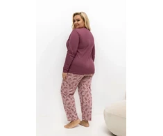 Pink Moteriška pižama plus size Forever Rožinė