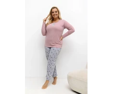 Pink Moteriška pižama Plus Size Forever Rožinė