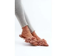 Pink Moteriškos plokščios šlepetės su kutais Dirty Rožinė Rialle