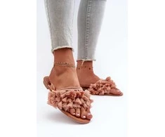 Pink Moteriškos plokščios šlepetės su kutais Dirty Rožinė Rialle