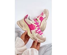 Pink Moterų madingi nėriniuoti sportiniai bateliai Smėlio spalvos-Rožinė Chillout!